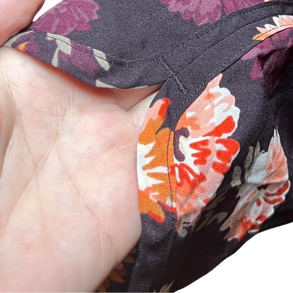 CROFT&BARROW Purple and Orange Button Down Long Sleeve Top with Pleating… - Picture 5 of 8